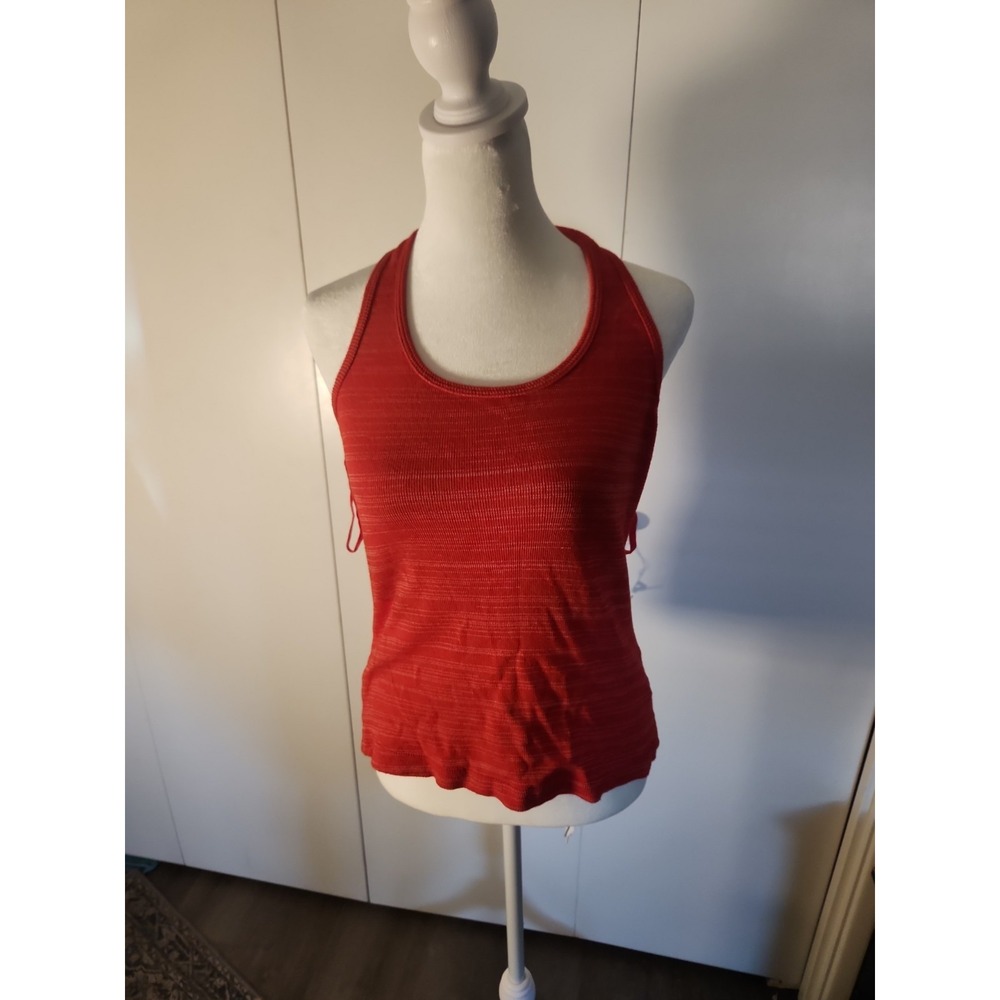 VINTAGE EXPRESS TRICOT Womens Halter Top Red Sz L * Cotton Blend